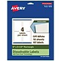 Avery Dissolvable Rectangle Multipurpose Labels, 5" x 3.5", Off-white, 40/Pack (94256)~#|#~DEEDE6BF-003B-42D6-8FD983B0CF918BF2_sc7