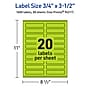 Avery Rectangle Multipurpose Labels, 0.75" x 3.5", Bright Green, 1600/Box (94217)~#|#~DEF3CA24-8B63-45E1-9300016008F5BBC8_sc7