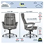 Serta Fairbanks Ergonomic Bonded Leather Executive Big & Tall Chair, 350 lb. Capacity, Gray (43675B)~#|#~DEF4F720-09DC-49A5-A875EAEF222F50D1_sc7