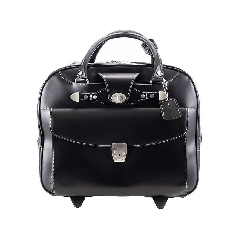 McKleinUSA DENALI 15" Leather Rolling Laptop Bag, Black (99705) image 1
