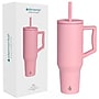 Elemental Commuter Series Stainless Steel Triple Wall Insulated Tumbler with 2 Straws & Handle, 40 oz., Rose (ET40RS10)~#|#~DEFDCFD6-961C-4092-B5B9854A86E3E450_sc7