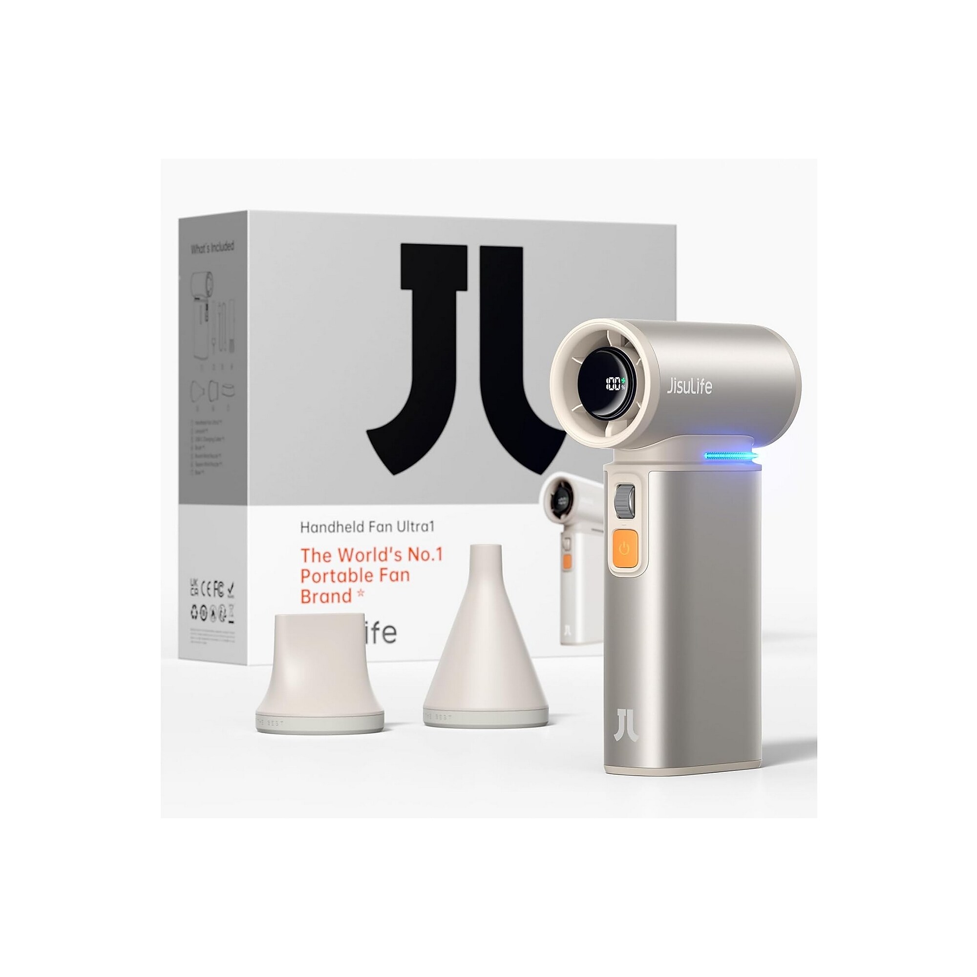JisuLife Ultra 1 Handheld Fan, Light Brown Sansujyuku sansujyuku.com
