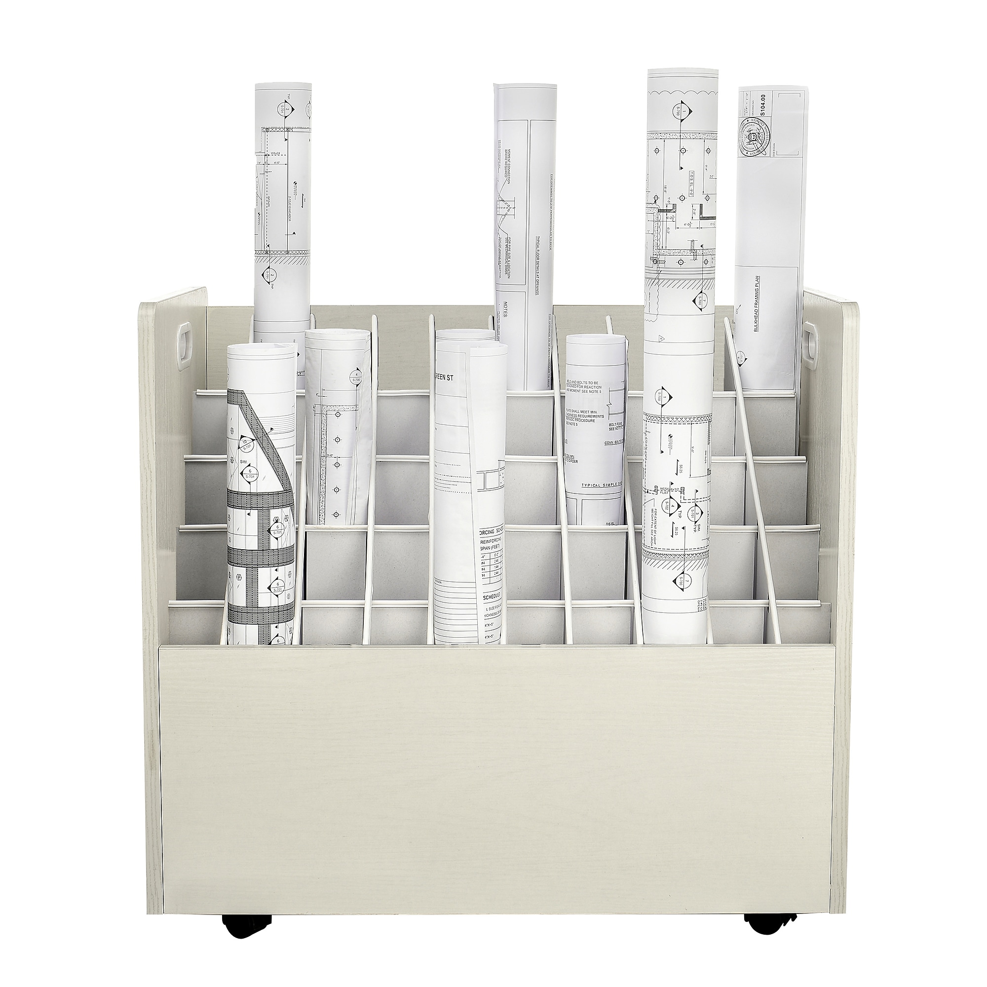 AdirOffice 50-Slot Mobile Roll File, 28.5″H x 30″W x 15.75″D, White (626-WHI-KIT1) Sansujyuku sansujyuku.com