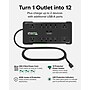 Plugable 12-Outlet 4320 J Surge Suppressor, 6 ft., Black (PS12-USB2B)~#|#~DF126B8B-5E16-45C9-A60C89CA3F448B6D_sc7