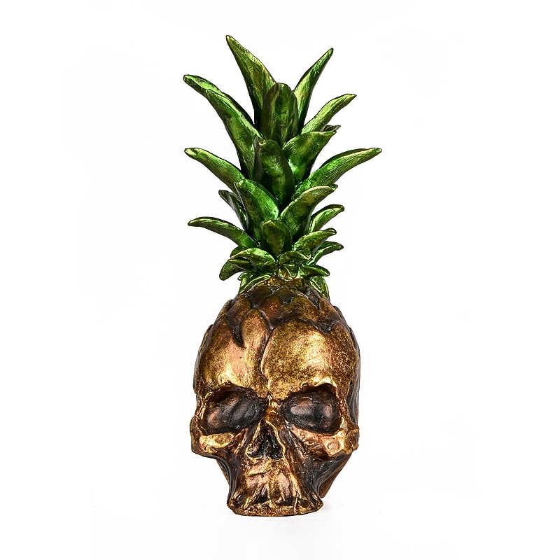 National Tree Company 14" Halloween Pineapple Skull Tabletop Decor (HH75-HP203417Z1) image 1