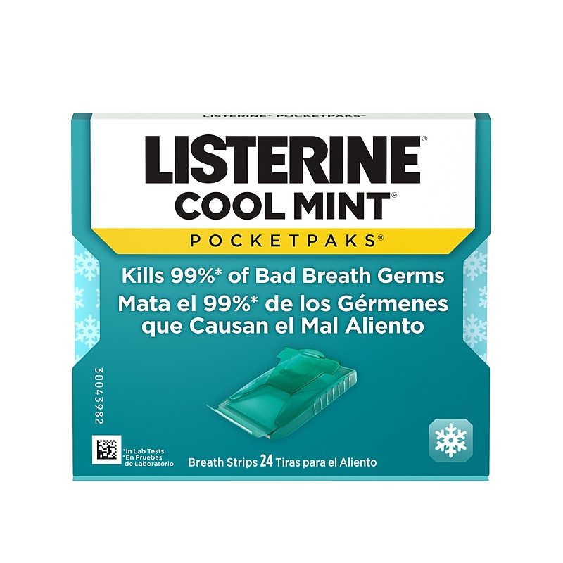 Listerine Cool Mint PocketPaks Breath Strips, 24 Strips/Pack (524336500) image 1