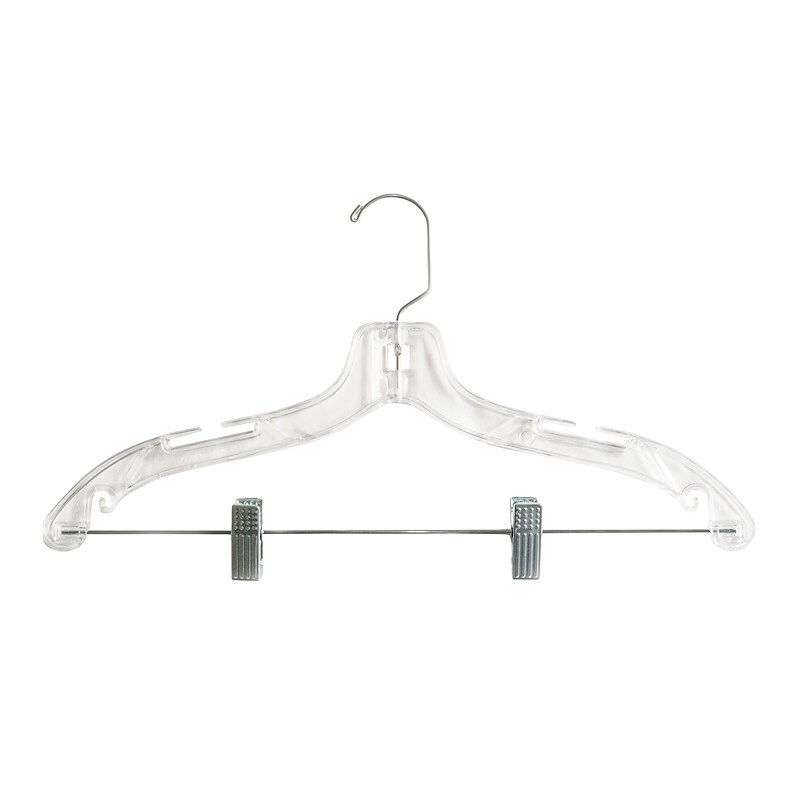 Nahanco 17" Plastic Heavy Weight Suit Hanger, Clear, 100/Box (500RC) image 1