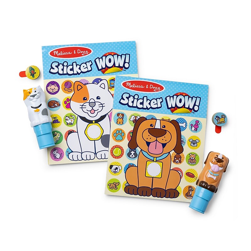 Melissa & Doug Sticker WOW! Activity Pads & Sticker Stampers Pets Value Pack, Multicolored, 4/Pack (32016) image 1