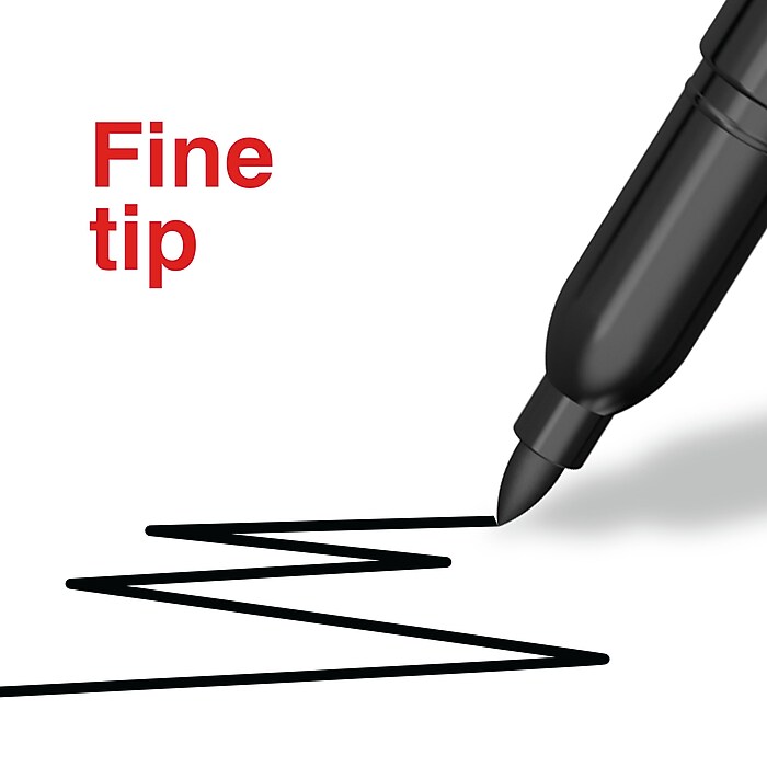 STAPLES DuraMark Permanent Markers - 36 Black Chisel Tip Markers Carton, Low Odor & Non-Toxic