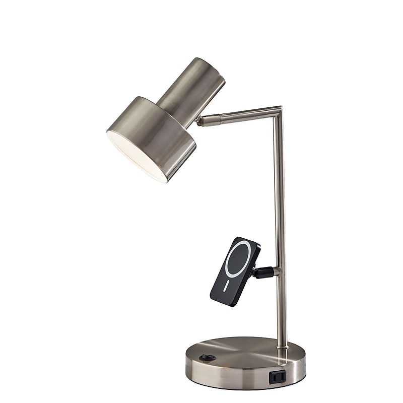 Adesso Rowe Supercharger Incandescent Desk Lamp, 19"H, Brushed Steel (2606-22) image 1
