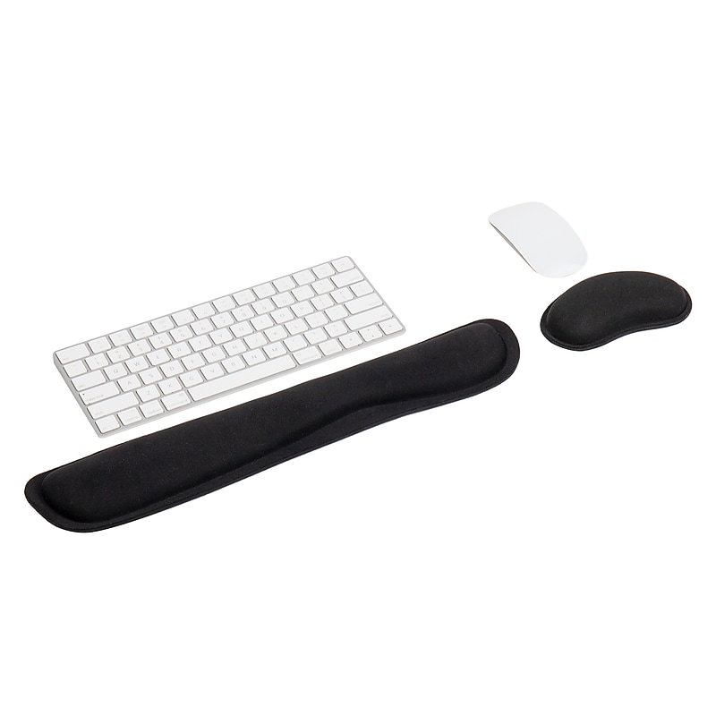 Mind Reader Memory Foam Gaming Ergonomic Keyboard and Mouse Wrist Rest Set, Black (WRESTGEL-BLK) image 1