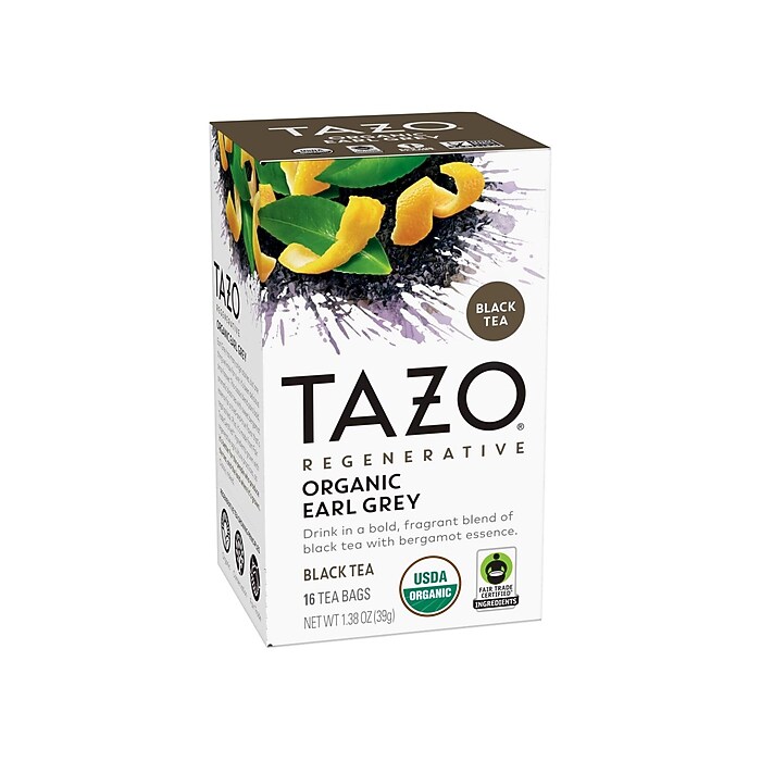 Tazo Earl Grey Black Tea Bags, 16/Box (10794522003522) | Staples