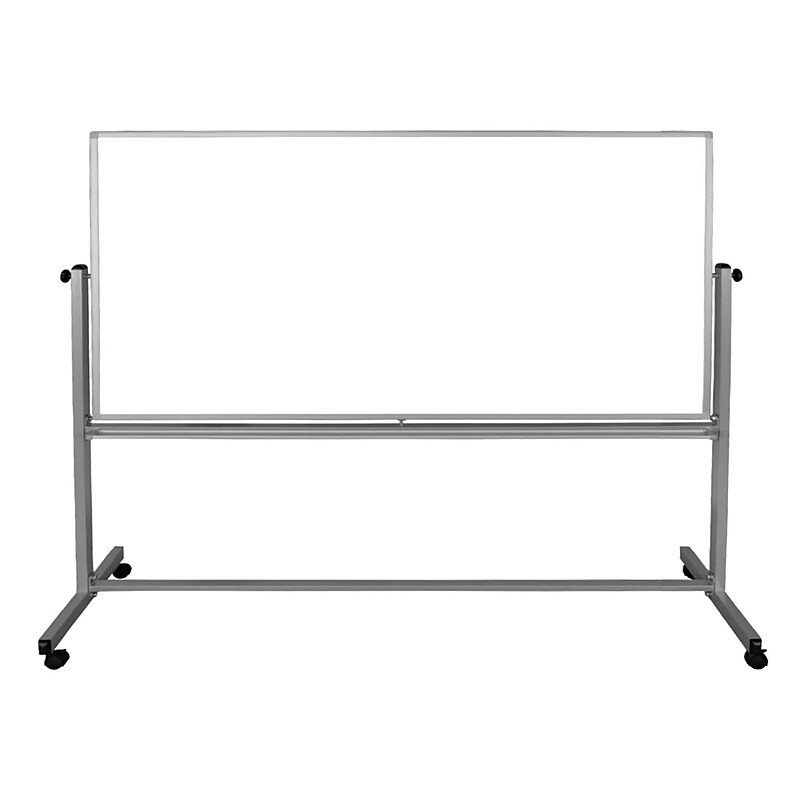 Luxor Double Sided Magnetic Painted Steel Mobile Dry Erase Whiteboard, 90"W x 40"H (DEMW003) image 1