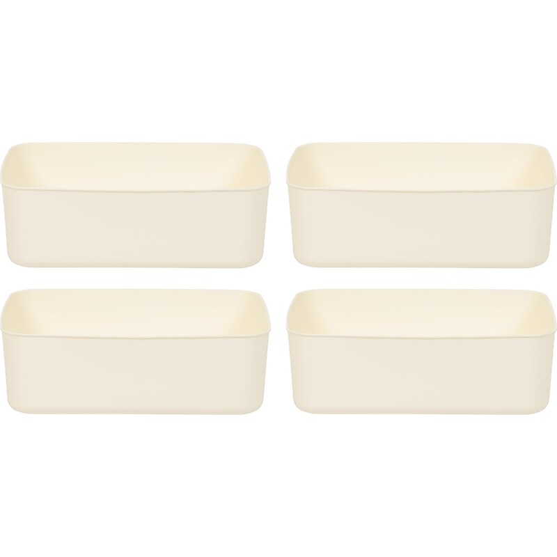 IRIS Open Lid Storage Bin, Off-White, 4/Pack (552112) image 1