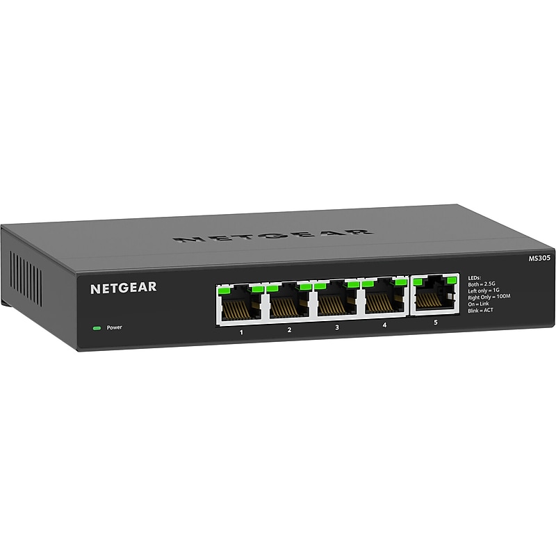 Netgear 5 Ethernet Port Multi-Gigabit Unmanaged Switch, 2.5Gbps, Grey (MS305-100NAS) image 1