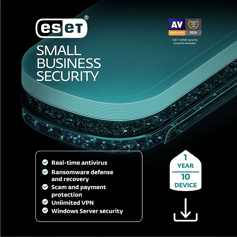 ESET Small Business Security for 10 Users, Windows/Mac/Android/iOS, Download (RTL-ESBS-N1-10-1-XLS) image 1