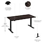Bush Business Furniture Move 60 Series 60"W Electric Height Adjustable Standing Desk, Black Walnut/Black (M6S6030BWBK)~#|#~DF50C375-3DE3-4308-908958682B6B30AA_sc7