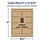 Avery Laser/Inkjet Multipurpose Labels, 3.75" x ", Kraft Brown, 120/Pack (94240)~#|#~DF63ADBF-EEC3-432A-A09FF48A97763AE9_sc7