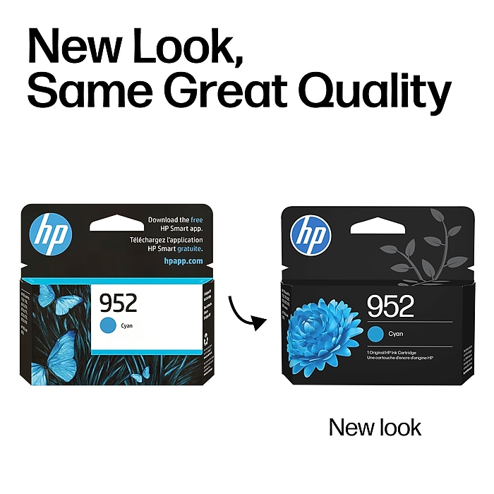 HP 952 Cyan Standard Yield Ink Cartridge, Prints Up to 630 Pages