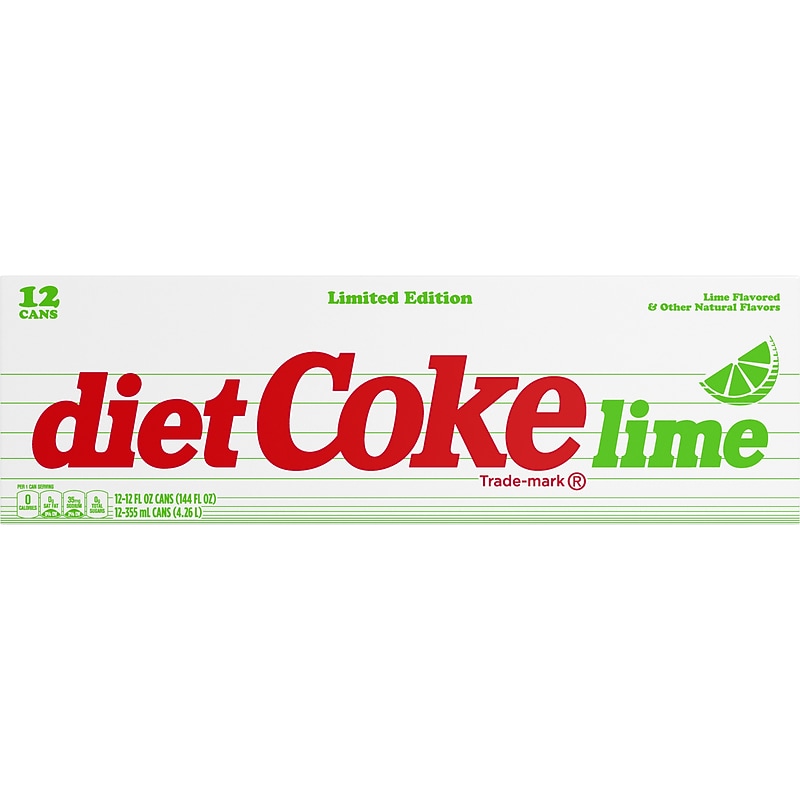 Diet Coke Lime, 12 oz., 12 Cans/Pack, 2/Packs (A-0033499) image 1