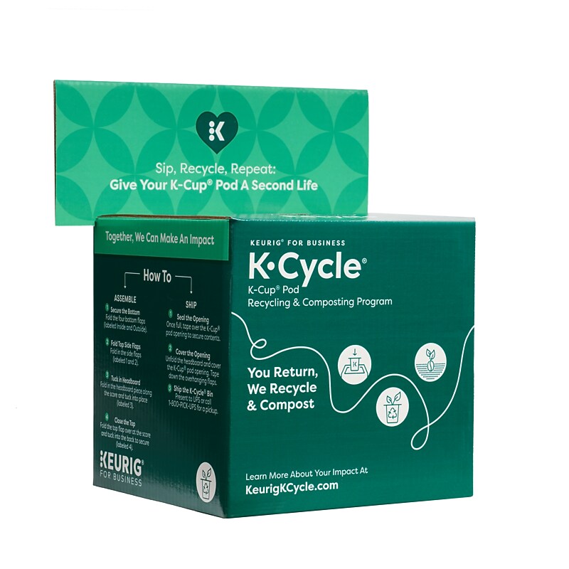 Keurig® K-Cycle® K-Cup® Pod Recycling & Composting Program Bins, Small Bins 175 pod capacity each, 5/Pack (5000350631) image 1