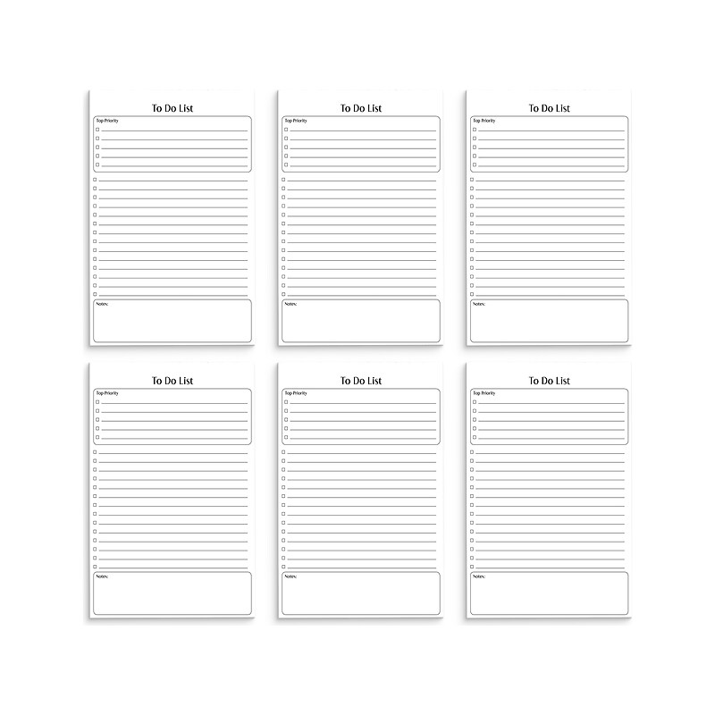 Better Office To-Do List Notepad, 5.5" x 8.5", Ruled, White, 50 Sheets/Pad, 6 Pads/Pack (25835-6PK) image 1