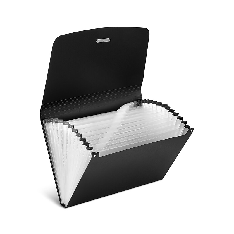 Staples Plastic Accordion File, 13-Pocket, Letter Size, Black (TR51807) image 1