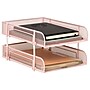 Mind Reader 2-Compartment Stackable Metal Tray, Pink (CSTACK2-PNK)~#|#~DF82CAD9-EE93-40FC-8F62967B9449D06E_sc7