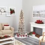Nearly Natural 7-ft Flocked Pencil Artificial Christmas Tree with 400 Clear Lights and 574 Bendable Branches (T1907)~#|#~DF8A32E3-0E6F-4F29-9B7B4C7FAE5EA7E4_sc7