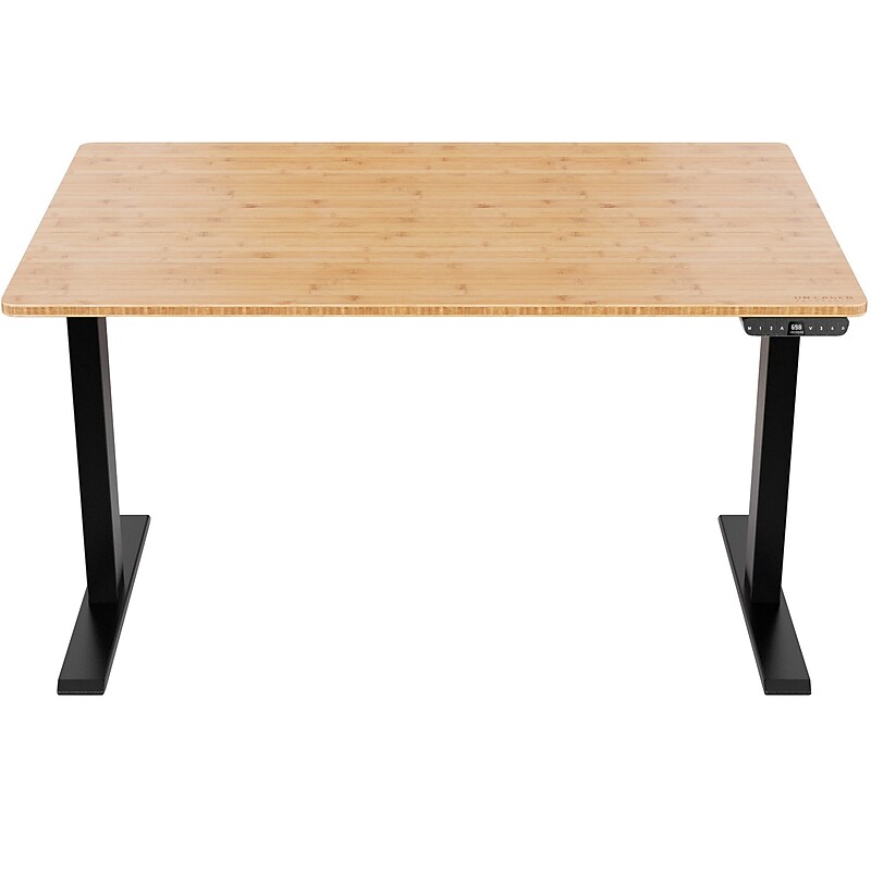 Uncaged Ergonomics Rise Up Electric Adjustable Height Standing Desk with Natural Bamboo Desktop (RUbb) image 1