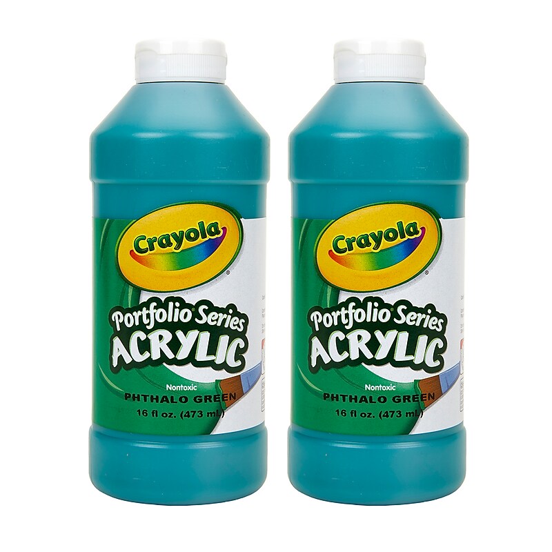 Crayola Portfolio Series Acrylic Paint, Phthalo Green, 16 oz., 2/Bundle (BIN204016317-2) image 1
