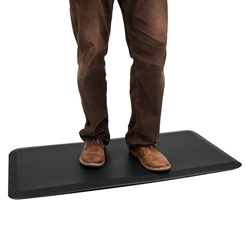 Mind Reader Anti-Fatigue Standing Desk Mat, 39.5" x 20.25", Black (SDMAT-BLK) image 1