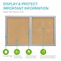 Ghent 2 Door Enclosed Natural Cork Bulletin Board, Satin Aluminum Frame, 4'H x 5'W, (GHEPA24860K)~#|#~DF9733C6-7517-4660-8C92E0EB3C7290A7_sc7
