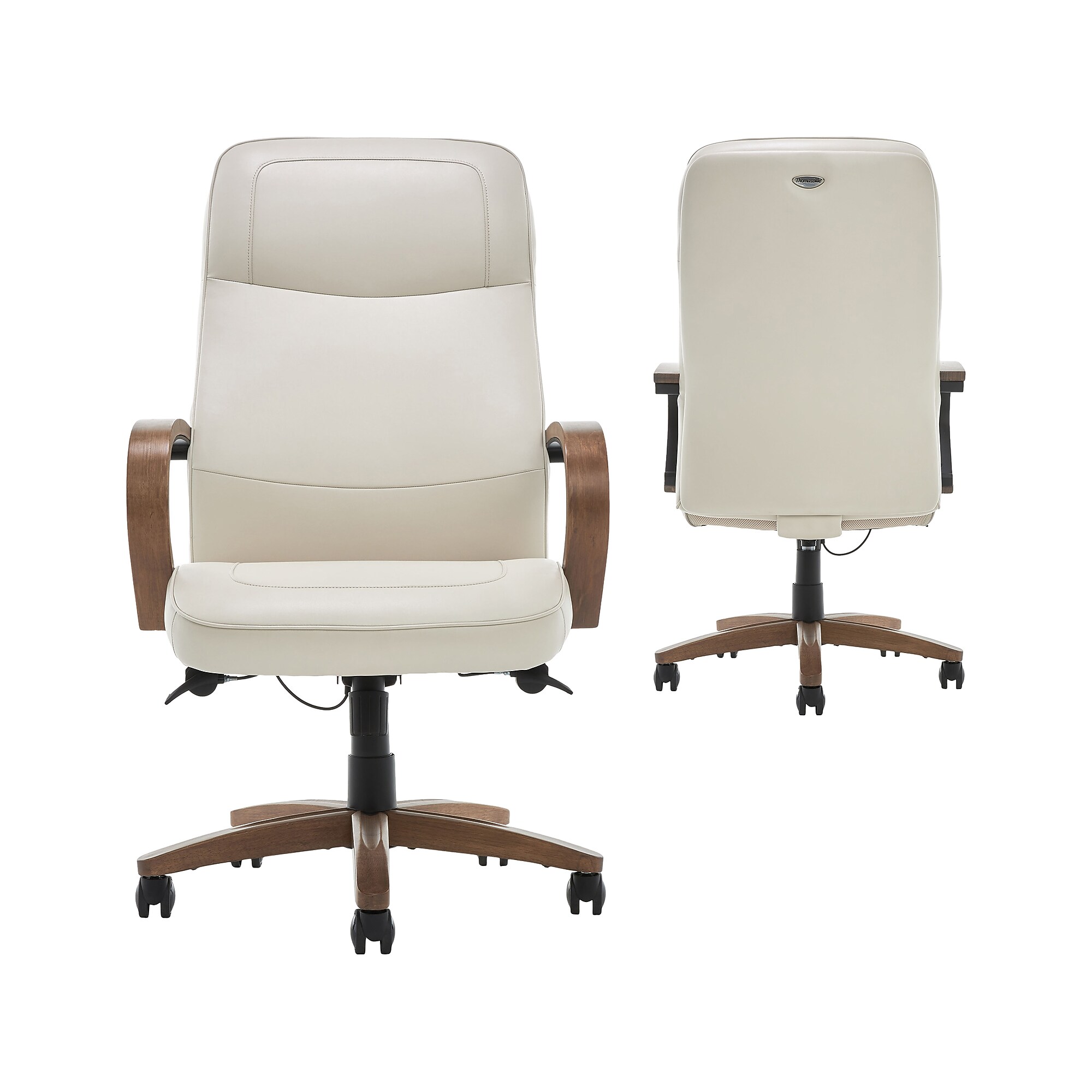 Thomasville Furniture Lockhart Ergonomic Bonded Leather Swivel Executive Chair, Cream (51494-CRM) Sansujyuku sansujyuku.com