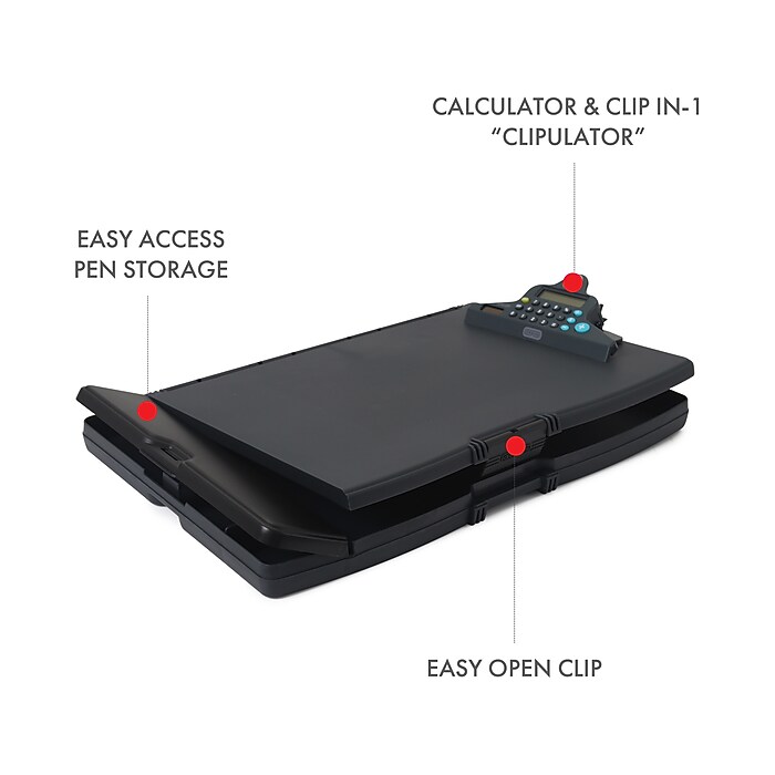 Dexas International Folio Clipcase Plastic Storage Clipboard with