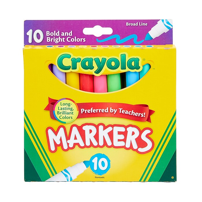 Crayola Markers, Broad Tip, Assorted, 10/Pack (58-7725) | Staples