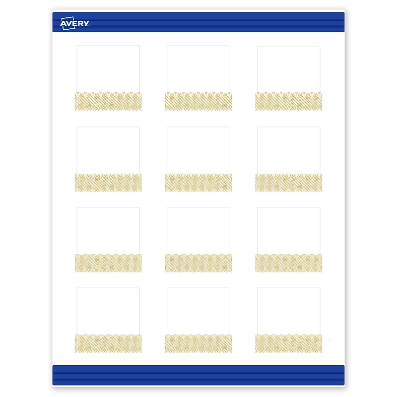 Avery Gold Lace Trim Pattern Matte Blank Card, White, 120/Pack (S00-EWZ) image 1