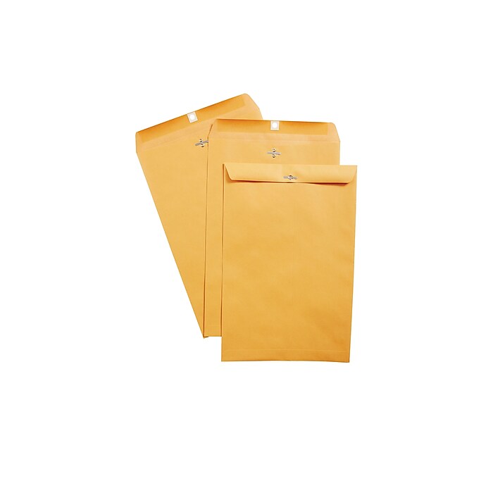 Staples 12 x 15.5 Clasp & Moistenable Glue Kraft Catalog Envelopes