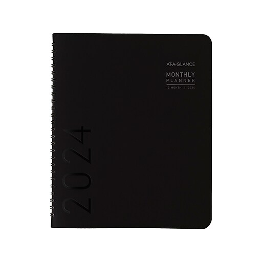 2024 ATAGLANCE Contemporary 7" x 8.75" Monthly Planner, Black (70