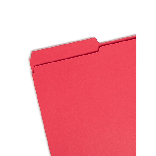 Smead File Folders, Reinforced 1/3Cut Tab, Legal Size, Red, 100/Box