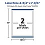 Avery Laser/Inkjet Multipurpose Labels, 7.75"  x 4.75", Matte White, 100/Box (94255)~#|#~DFC6F579-1C60-4BD3-828649F6EC6BE215_sc7