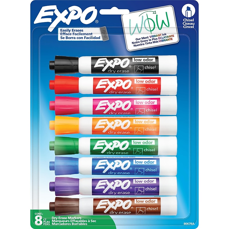 Expo Dry Erase Markers, Chisel Tip, Assorted Colors, 8/Pack (80678) image 1