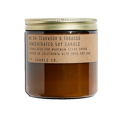 P.F. Candle Co. Classic Line Teakwood & Tobacco Scent Soy Glass Jar Candle