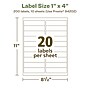 Avery EcoFriendly Laser/Inkjet Rectangle Multipurpose Labels, 1" x 4", White, 200/Pack (94202)~#|#~DFCEC91B-ED53-488C-B3C7916743981FBC_sc7
