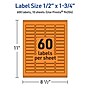 Avery Laser/Inkjet Multipurpose Rectangle Labels, 0.5" x 1.75", Bright Orange, 600/Pack (94204)~#|#~DFCED2FD-9DAC-4481-98DB221B5175F760_sc7