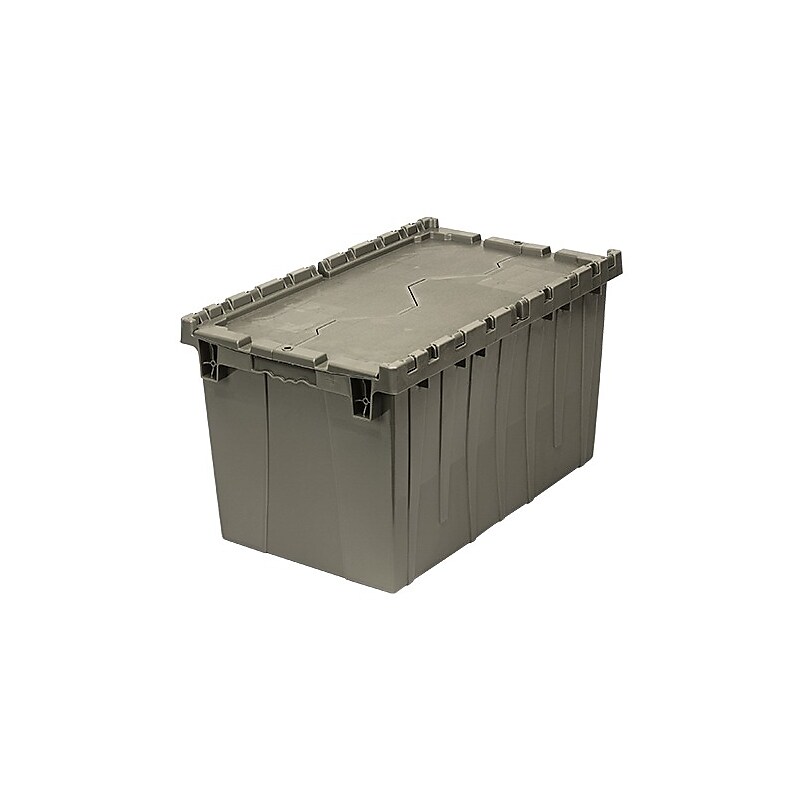 Quantum Storage Systems 72 Quart Storage Tote with Lid, Plastic, Gray (QDC2515-14) image 1