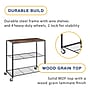 Whitmor 3-Shelf Wood Mobile Shelf Cart with Lockable Wheels, Dark Brown/Black (6764-10184-SIOC)~#|#~DFD43806-C58B-4079-904056AA3CF2FBC2_sc7