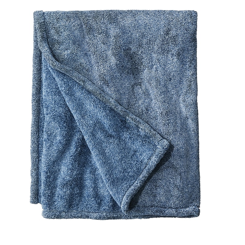 L.L.Bean Wicked Plush Throw, Large, Cadet Blue (1000056985) image 1