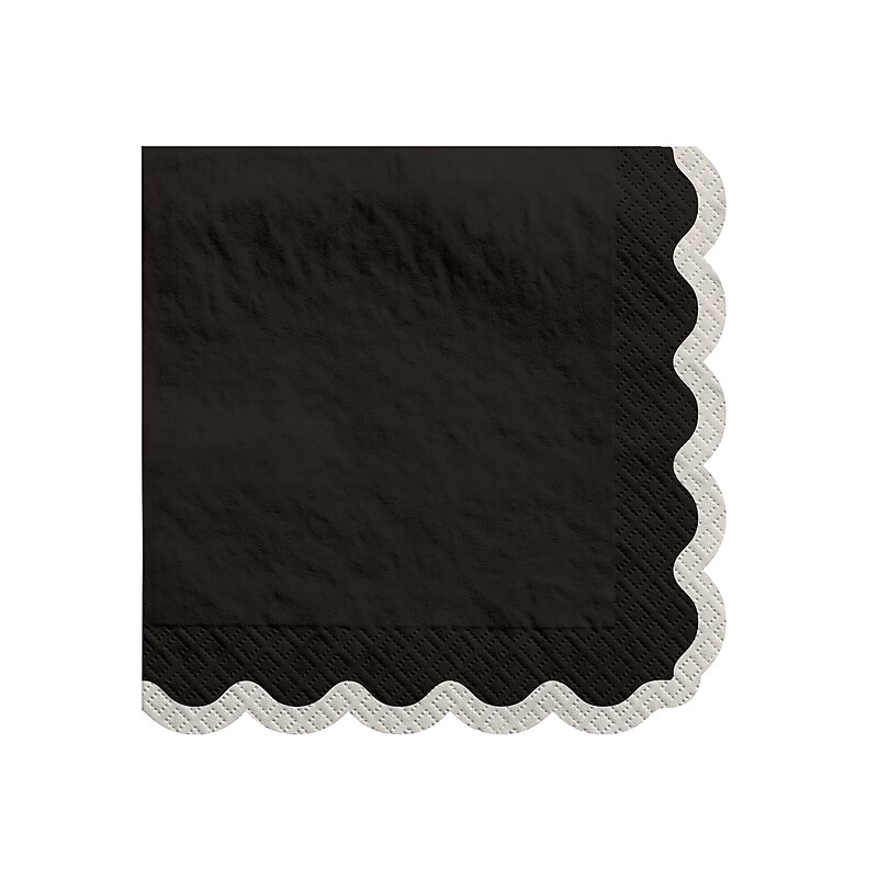 Party City Birthday Chic Beverage Napkin, 2-Ply, Black/Silver, 16/Pack (AM50010002) image 1