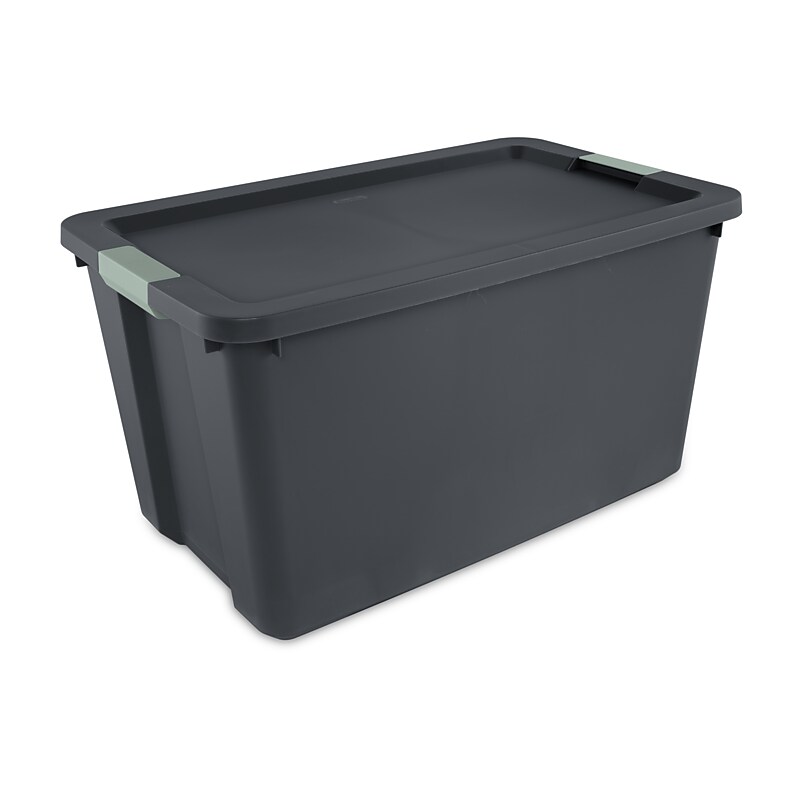 Sterilite 136 Quart Latching Storage Tote, Plastic, Flat Gray (22193V04) image 1